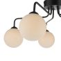 Feya 5 Light Semi Flush Matt Black With Opal Glass