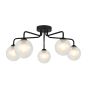 Feya 5 Light Semi Flush Matt Black With Clear/Opal Glass