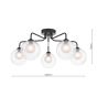 Feya 5 Light Semi Flush Matt Black With Clear/Opal Glass
