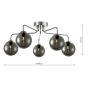 Feya 5 Light Semi Flush Polished Chrome With Smoked Glass