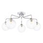 Feya 5 Light Semi Flush Polished Chrome With Clear Hammered Glass