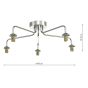 Feya 5 Light Semi Flush Polished Chrome Frame Only