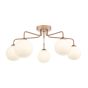 Feya 5 Light Semi-Flush Antique Bronze With Opal Glass