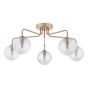 Feya 5 Light Semi-Flush Antique Bronze With Ribbed Glass