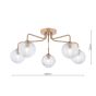 Feya 5 Light Semi-Flush Antique Bronze With Ribbed Glass