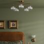 Feya 5 Light Semi-Flush Antique Bronze With Clear/Opal Glass