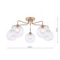 Feya 5 Light Semi-Flush Antique Bronze With Clear/Opal Glass
