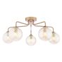 Feya 5 Light Semi-Flush Antique Bronze With Twisted Amber Glass
