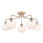 Feya 5 Light Semi-Flush Antique Bronze With Amber Hammered Glass