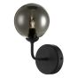 Feya Wall Light Matt Black With Smoked Glass