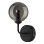 Feya Wall Light Matt Black With Smoked Glass