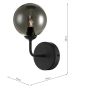Feya Wall Light Matt Black With Smoked Glass