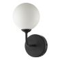 Feya Wall Light Matt Black With Opal Glass