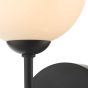 Feya Wall Light Matt Black With Opal Glass