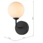 Feya Wall Light Matt Black With Opal Glass
