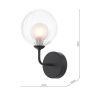 Feya Wall Light Matt Black With Clear/Opal Glass