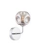 Feya Wall Light Polished Chrome With Closed Organic Smoked Glass