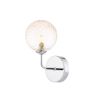 Feya Wall Light Polished Chrome With Amber Hammered Glass