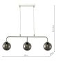 Feya 3 Light Bar Pendant Polished Chrome With Smoked Glass