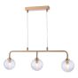 Feya 3 Light Bar Pendant Antique Bronze With Ribbed Glass