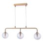 Feya 3 Light Bar Pendant Antique Bronze With Ribbed Glass