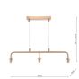 Feya 3 Light Bar Pendant Antique Bronze Fitting Only
