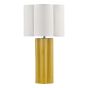 Fiyan Table Lamp Yellow Ceramic and Antique Brass With Scallop LInen Shade
