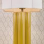 Fiyan Table Lamp Yellow Ceramic and Antique Brass With Scallop LInen Shade