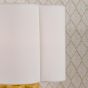 Fiyan Table Lamp Yellow Ceramic and Antique Brass With Scallop LInen Shade