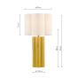 Fiyan Table Lamp Yellow Ceramic and Antique Brass With Scallop LInen Shade