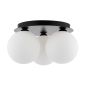 Foley 3 Light Flush Matt Black With Opal Glass