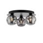 Foley 3 Light Flush Matt Black With Closed Organic Smoked Glass