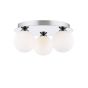 Foley 3 Light Flush Polished Chrome With Opal Glass
