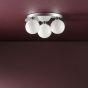 Foley 3 Light Flush Polished Chrome With Opal Glass