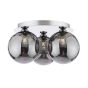 Foley 3 Light Flush Polished Chrome With Smoked Dimpled Glass