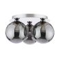 Foley 3 Light Flush Polished Chrome With Smoked Dimpled Glass