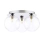 Foley 3 Light Flush Polished Chrome With Closed Glass