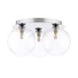 Foley 3 Light Flush Polished Chrome With Closed Glass