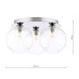 Foley 3 Light Flush Polished Chrome With Closed Glass