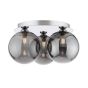 Foley 3 Light Flush Polished Chrome With Smoked Glass