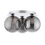 Foley 3 Light Flush Polished Chrome With Smoked Glass