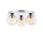 Foley 3 Light Flush Polished Chrome With Closed Organic Amber Glass