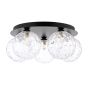 Foley 5 Light Flush Matt Black With Clear Dimpled Glass