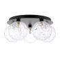 Foley 5 Light Flush Matt Black With Clear Dimpled Glass