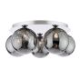 Foley 5 Light Flush Polished Chrome With Smoked Dimpled Glass