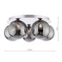 Foley 5 Light Flush Polished Chrome With Smoked Dimpled Glass