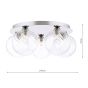 Foley 5 Light Flush Polished Chrome and Glass