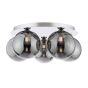 Foley 5 Light Flush Polished Chrome With Smoked Glass