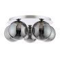Foley 5 Light Flush Polished Chrome With Smoked Glass