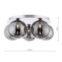 Foley 5 Light Flush Polished Chrome With Smoked Glass